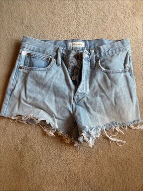 Madewell Light Wash Button-Fly Denim Cutoff Shorts
